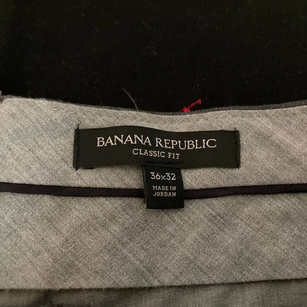 Banana Republic Pants Mens Sz 36 Gray‎ Wool Classic Straight Fit Dress Trousers